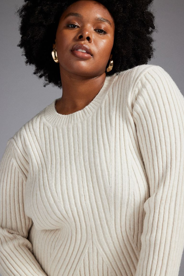 Rib-knit Dress - Natural white - Ladies | H&M US | H&M (US + CA)