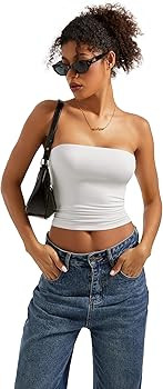 SUUKSESS Women Sexy Tube Top Summer Y2K Going Out Double Lined Basic Tank Top | Amazon (US)