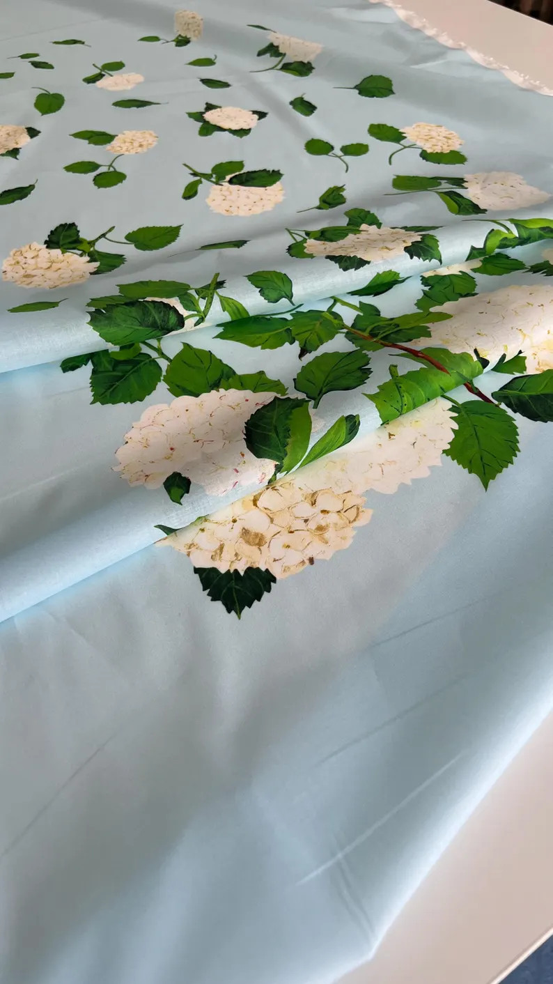 Exclusive, Italian Designer Cotton Batiste Fabric, Designer Fabric With Gardenia Flower Print, Hi... | Etsy (US)