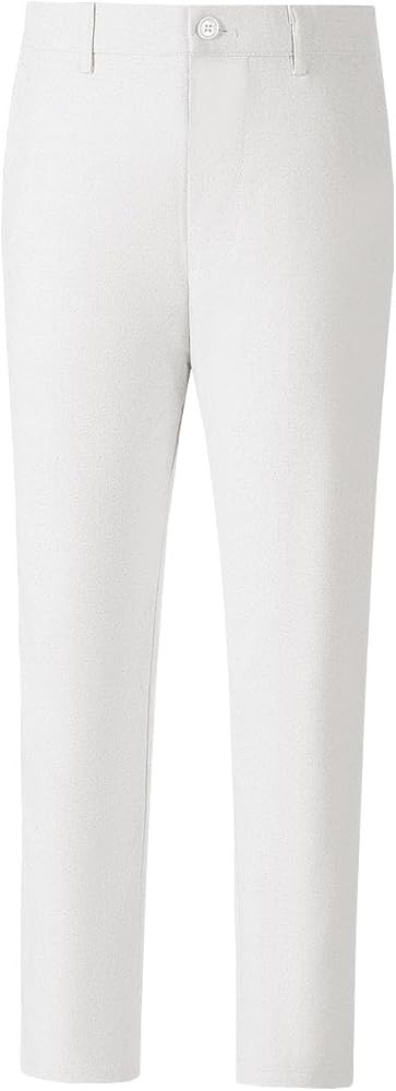 Boys' Linen Pants Lightweight Flat Front Dress Pants Kids School Uniform | Amazon (US)