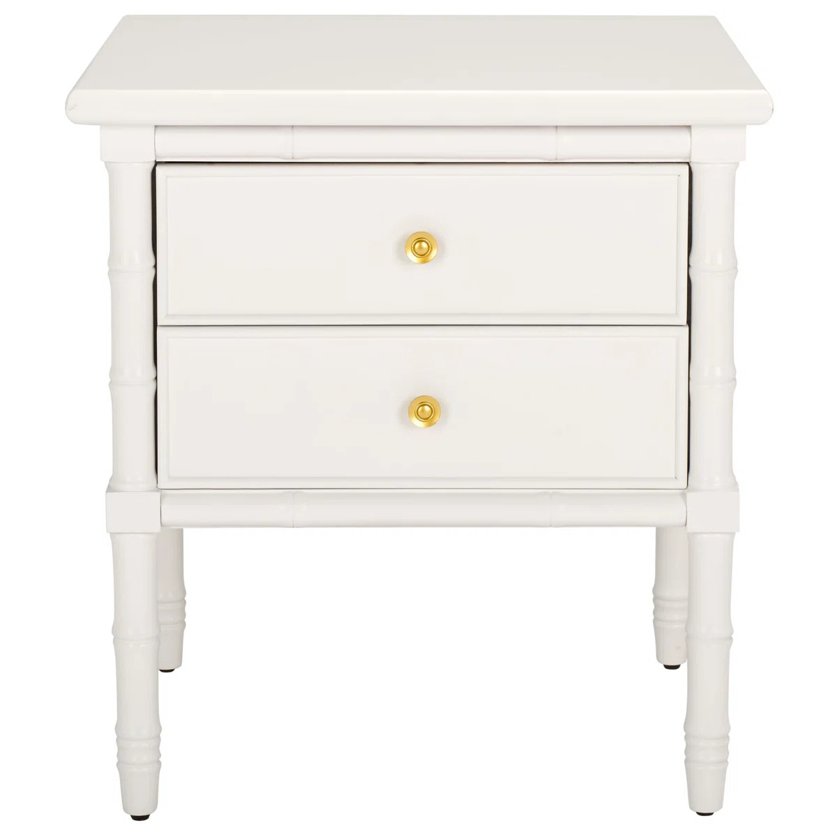 Elegant Monserrat 23'' W Nightstand – Glam Boho 2 Drawer Wood Chest, Bamboo Details & Neutral F... | Wayfair North America