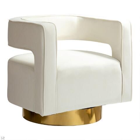 Henderson Velvet Barrel Upholstered Swivel Chair | World Market