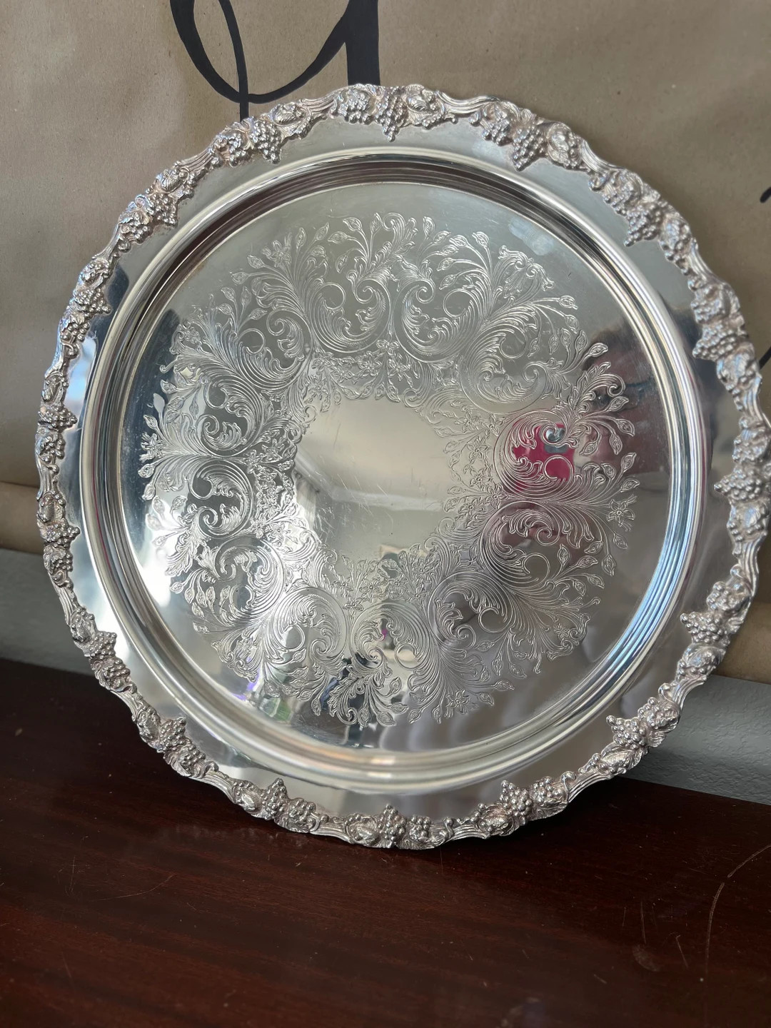Vintage Silver Plate XL Tray - Etsy | Etsy (US)
