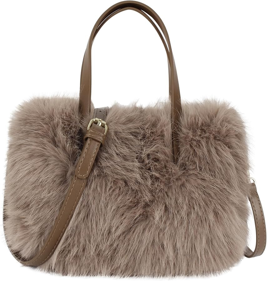 Aisi Women Girls Plush Tote Handbag Soft Fluffy Faux Fur Crossbody Bag Cute Warm Shoulder Bag | Amazon (UK)