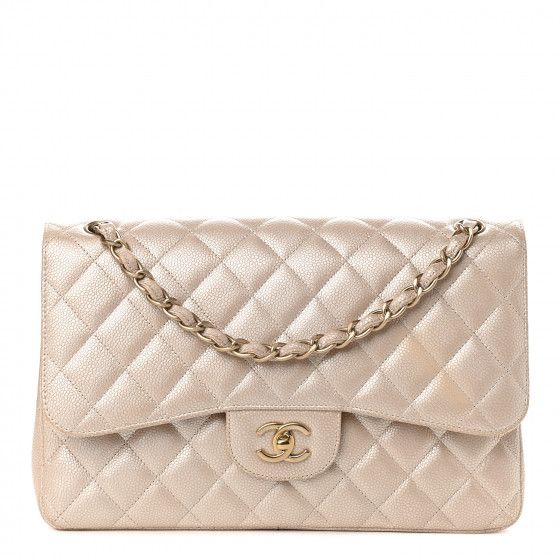CHANEL

Pearly Caviar Quilted Jumbo Double Flap Light Beige | Fashionphile