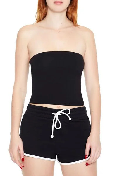 Cropped Cotton-Blend Tube Top | Forever 21