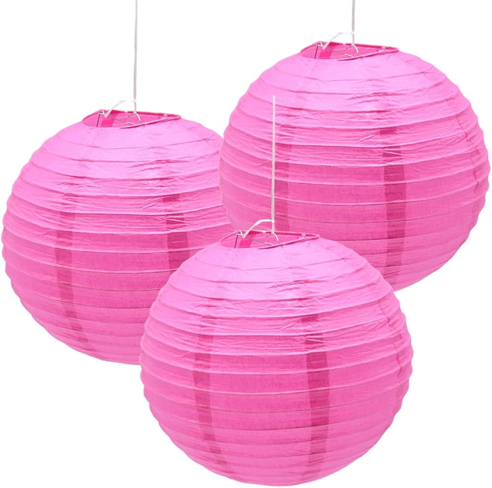Hocansen 3pcs Paper Lanterns Decorative Round Chinese Paper Lanterns for Birthday Halloween Weddi... | Amazon (US)