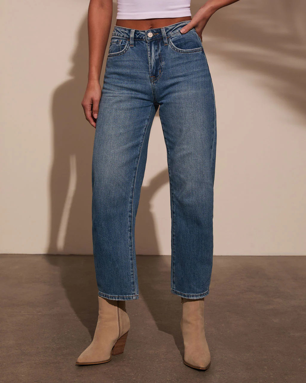 Annalisse Mid Rise Barrel Jeans | VICI