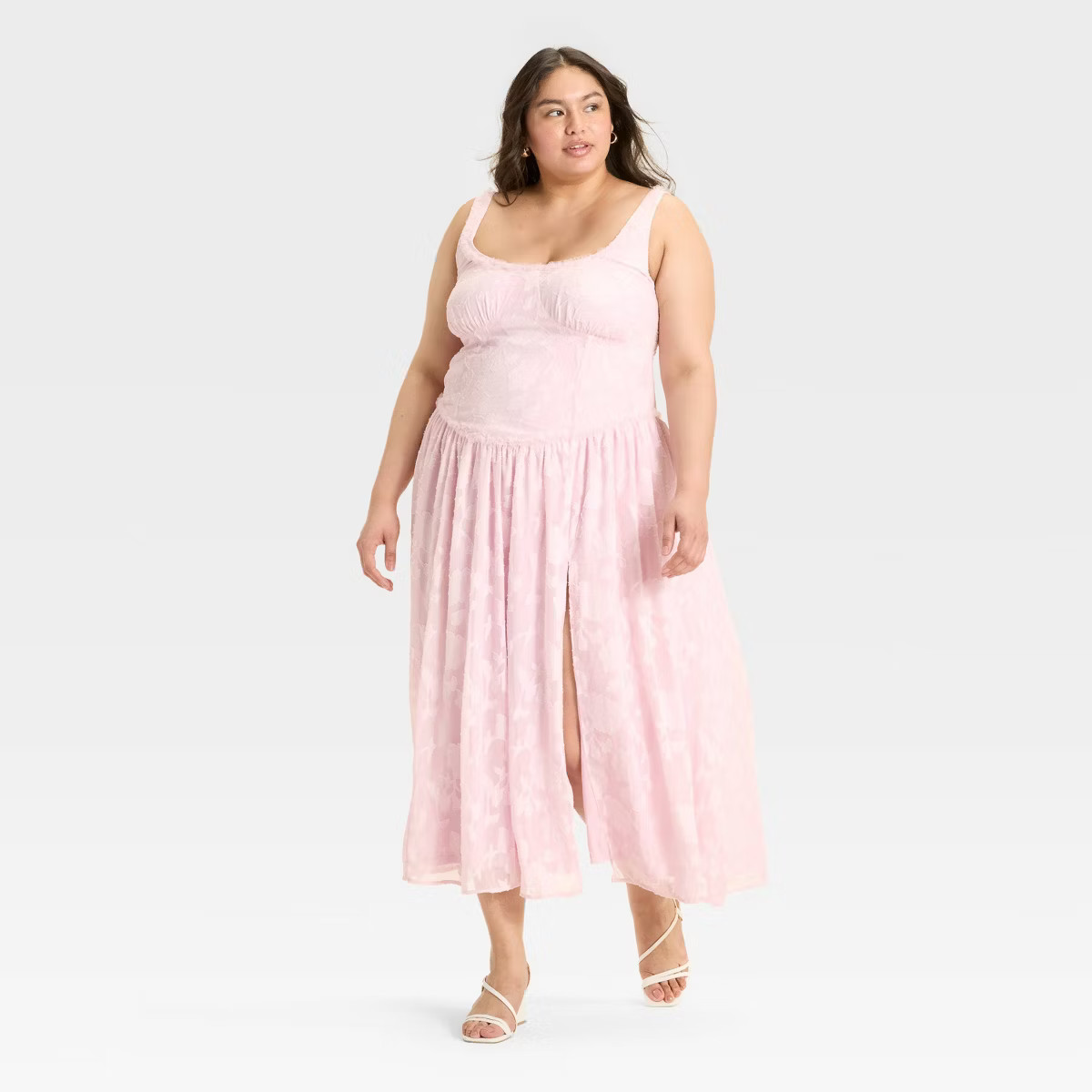 Women's Jacquard Tulle Trim Maxi A-Line Dress - Wild Fable™ | Target