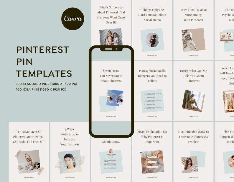 200 Pinterest Templates Canva Wabi Sabi - Customizable Clean Minimum Social Media Contents Market... | Etsy (US)