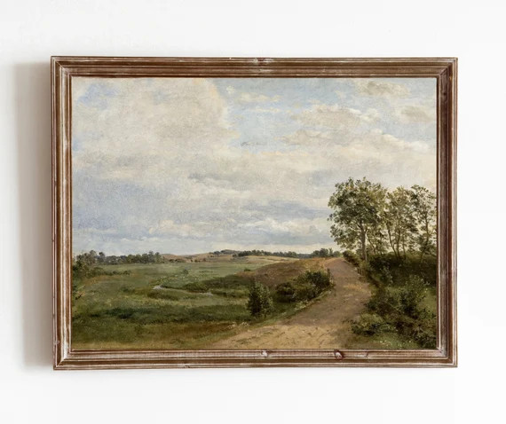 Road Through the Hills Landscape  Vintage Landscape Painting | Etsy | Etsy (US)