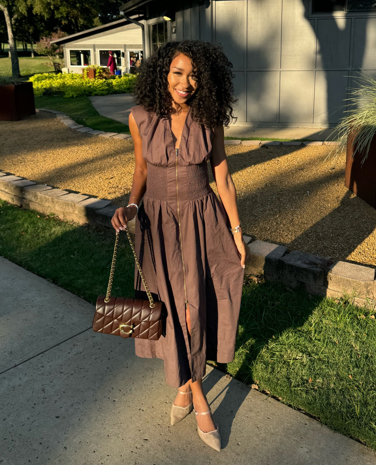 Brown fall dress that’s elegant but casual! #fallfashion #anthropologie #fallfinds #coachbag #tabbybag

#LTKItBag #LTKStyleTip #LTKWorkwear