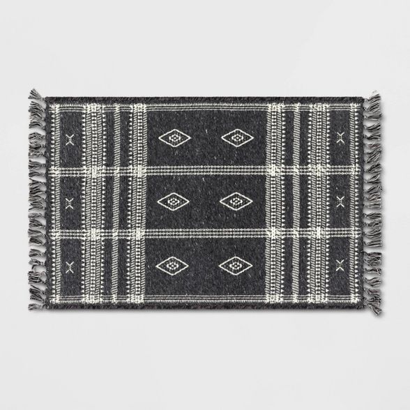 2'3"x3'9" Southwest Plaid Accent Rug Gray - Project 62™ | Target