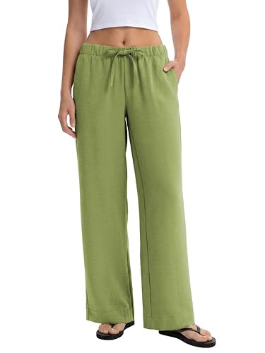 Abonlen Wide Leg Pants for Women Casual Flowy Crepe Trousers Wrinkle Free Relaxed Fit Lounge Work... | Amazon (US)