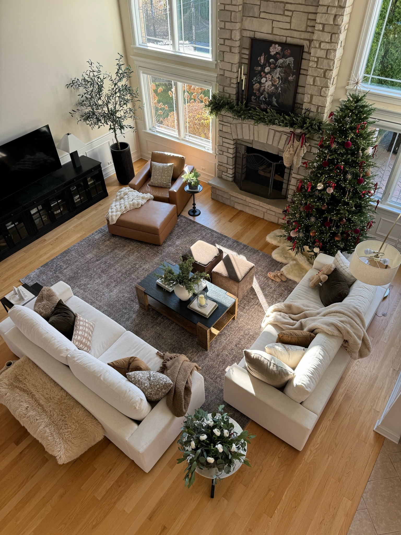 Great room views from above! Lots of pieces are on sale now including our rug that is over 60% off and a look for less media cabinet option! 



#LTKHoliday #LTKSeasonal #LTKHome