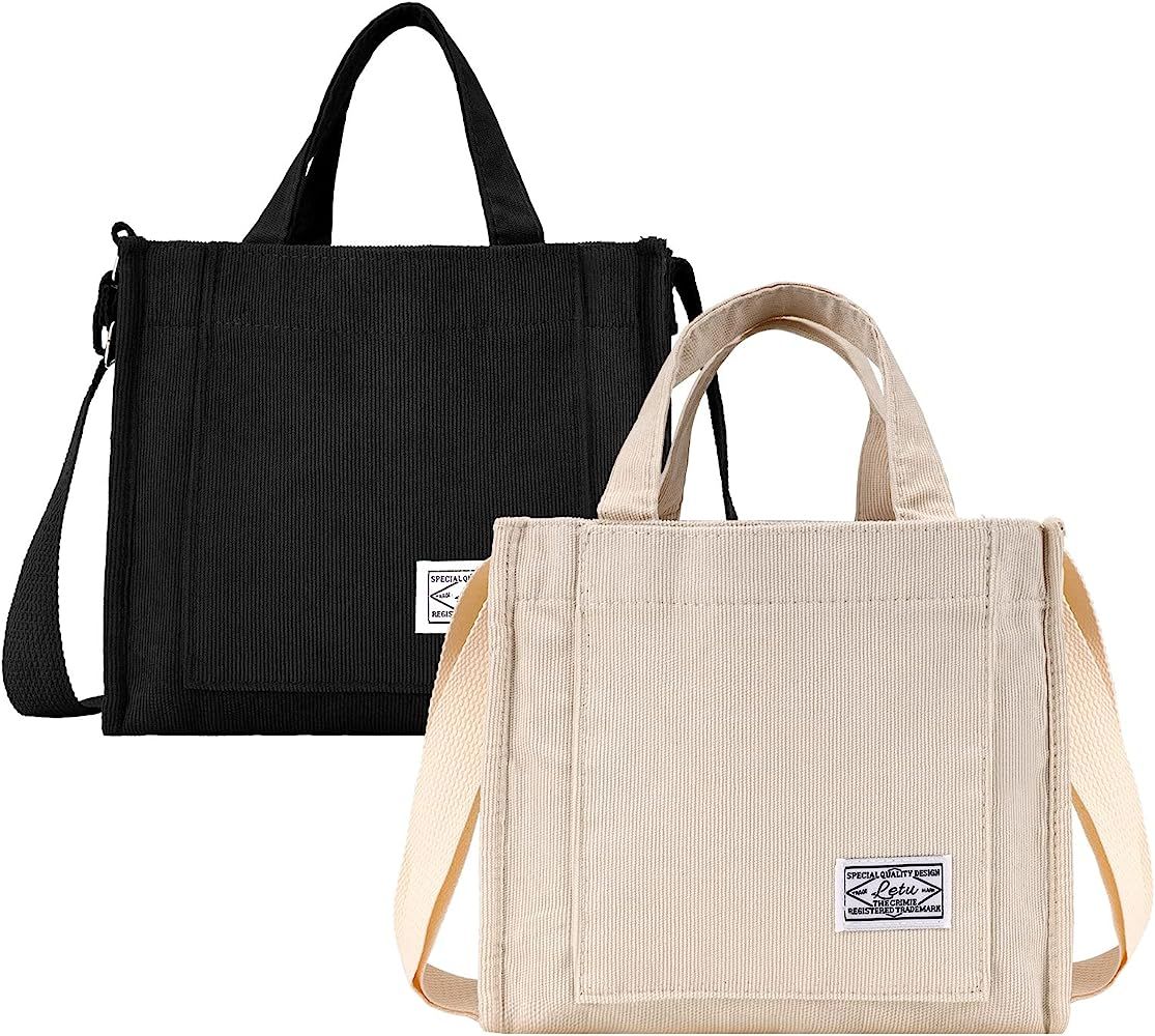 ZKFLLO 2 Pack Corduroy Shoulder Bag for Women Tote Bag Handbag Bag Mini Crossbody Bag For Work Tr... | Amazon (US)