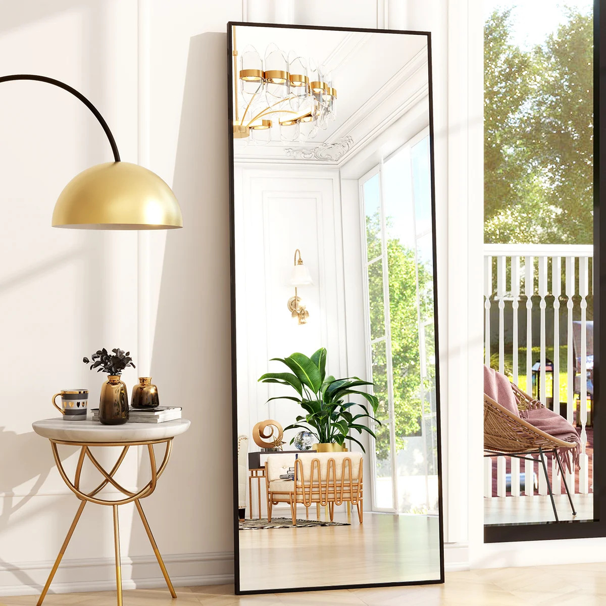 Shatterproof Aluminum Rectangle Full Length Mirror with Stand - Basics by Wayfair\u2122 | Wayfair North America