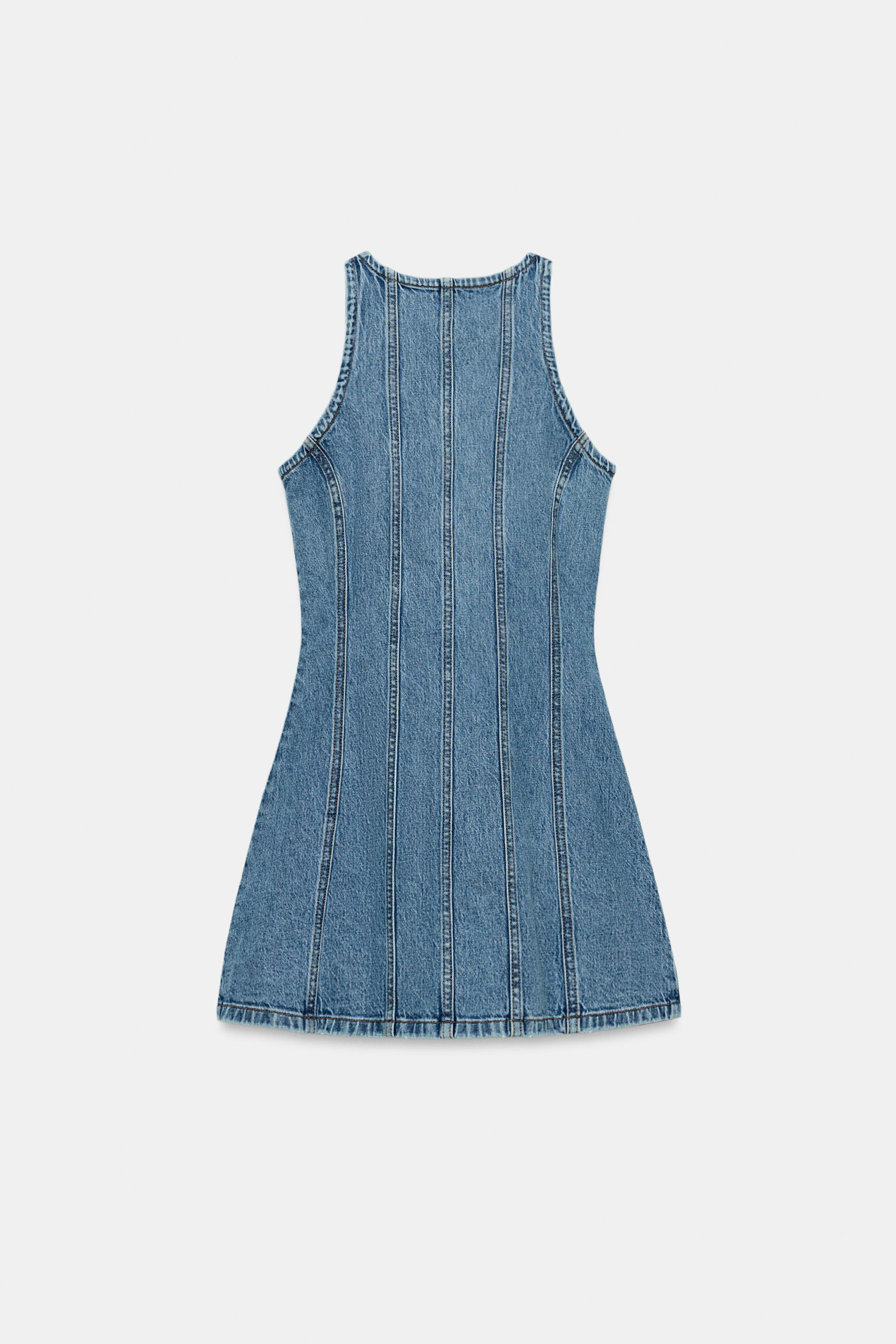 Z1975 MINI SEAMED DENIM DRESS | Zara US