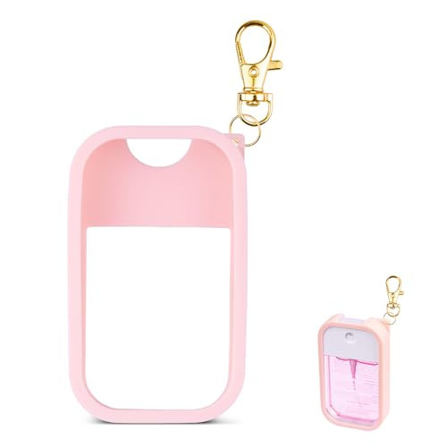 TERPINK Silicone Case Compatible with Touchland Hand Sanitizer Spray, Protective Case with Keychain for Power Mist and Glow Mist 1 fl oz, Hand Sanitizer Spray Accessory (Pink, 1 Pack) | Amazon (US)