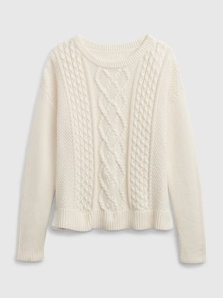 Kids Cable-Knit Crewneck Sweater | Gap (US)