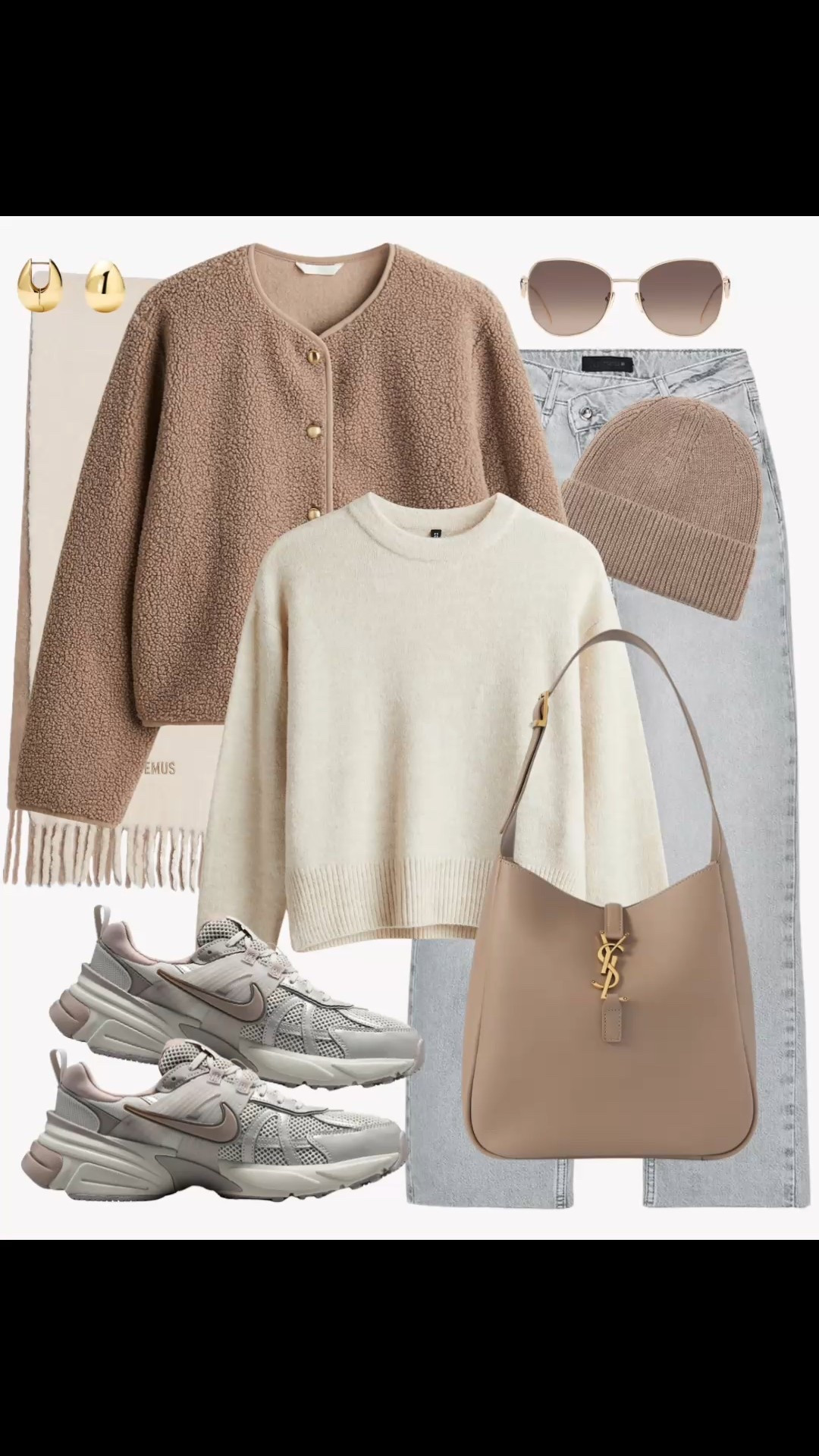 Casual cozy fall outfit with a teddy jacket, scarf, beanie hat, sweater, jeans, shoulder bag and sneakers 🤍

#LTKFindsUnder100 #LTKSaleAlert #LTKCyberWeek