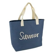 DII Knotty Summer Beach Bag 15.5x21x6.25",Shoulder Beach Travel Tote Bag-Navy | Walmart (US)
