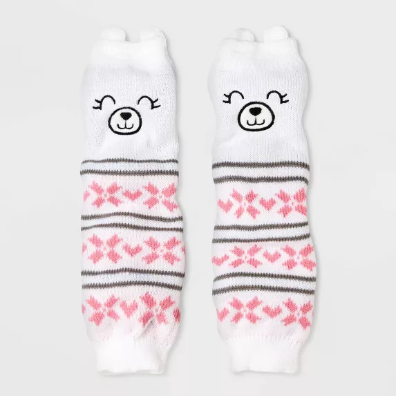 Girls' Bear Leg Warmers - Cat & Jack™ White One Size | Target