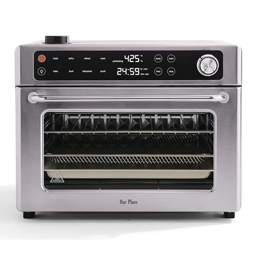 Our Place Wonder Oven Pro | 8-in-1 Digital Air Fryer & Countertop Oven with Basket, Rack, Pan & Tray | 3-Rack, 32 QT - Air Fry, Toast, Roast, Bake, Reheat, Broil, Proof & Dehydrate | Stainless Steel | Amazon (US)
