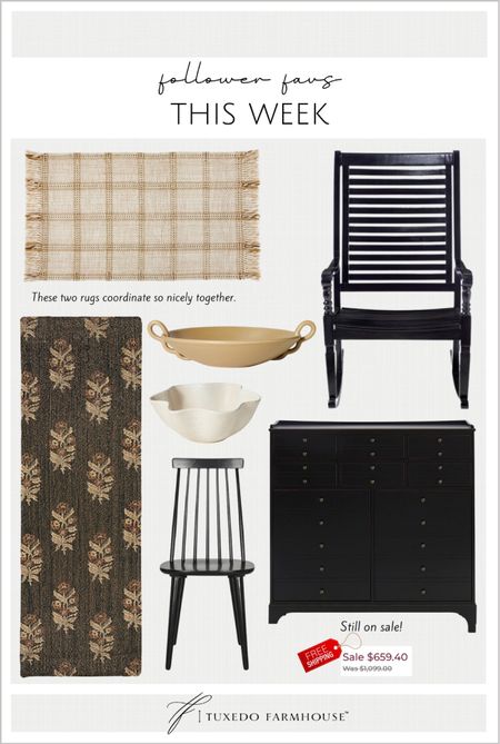 Follower home decor favorites the past week. 

Rugs, outdoor furniture, cabinets, decor bowls, dining room chairs, living room  

#LTKFind #LTKhome #LTKSeasonal