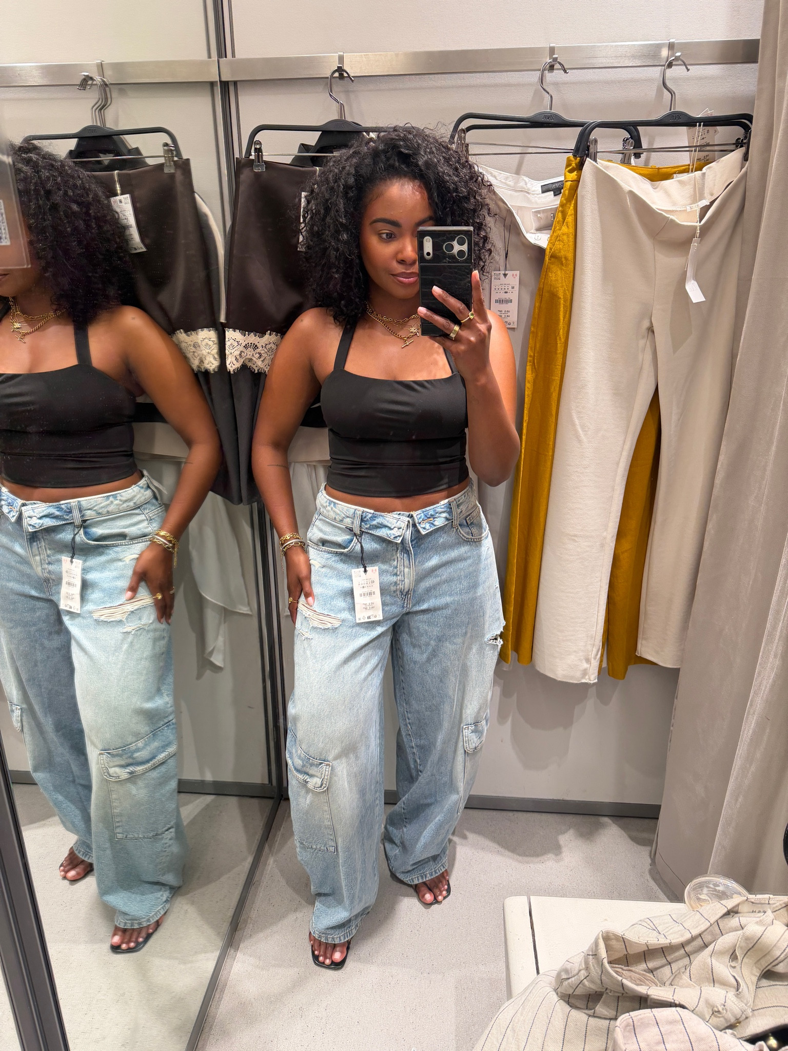 OBSESSED with these jeans! 
Size: 8 (I needed a 6, they didn’t have it in store, I was leaving with something!)