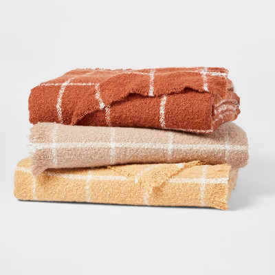 Boucle Windowpane Plaid Throw Blanket - Threshold™ | Target