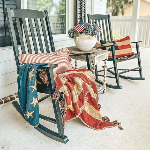 Old Glory American Flag Throw Blanket | Antique Farm House