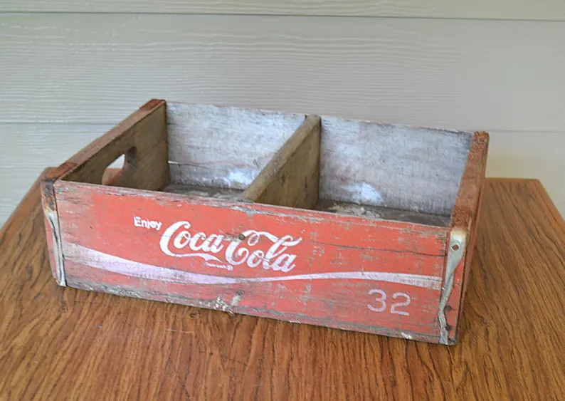 Vintage Coca Cola Wooden Crate Worn Weathered 1970's Red and White Logo - Etsy | Etsy (Global)