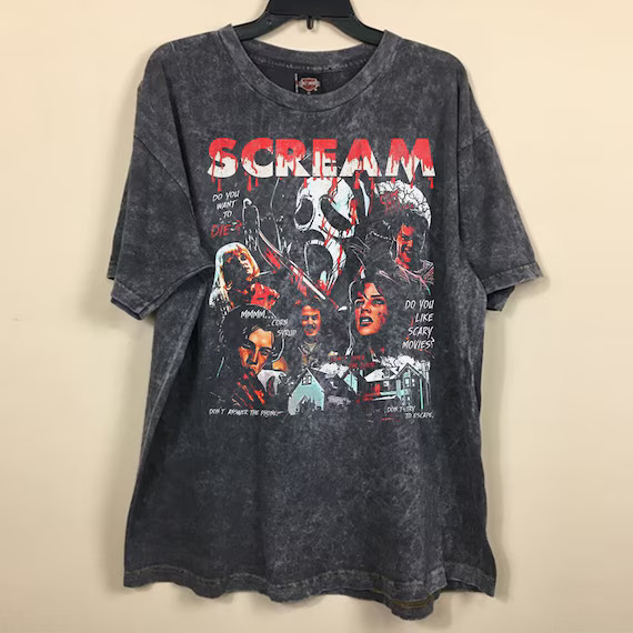 Retro 90s S C R E A M Movie Unisex Mineral Wash T-shirt - Etsy | Etsy (US)