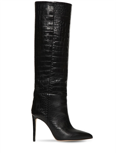 110MM TALL CROC EMBOSSED LEATHER BOOTS | Luisaviaroma