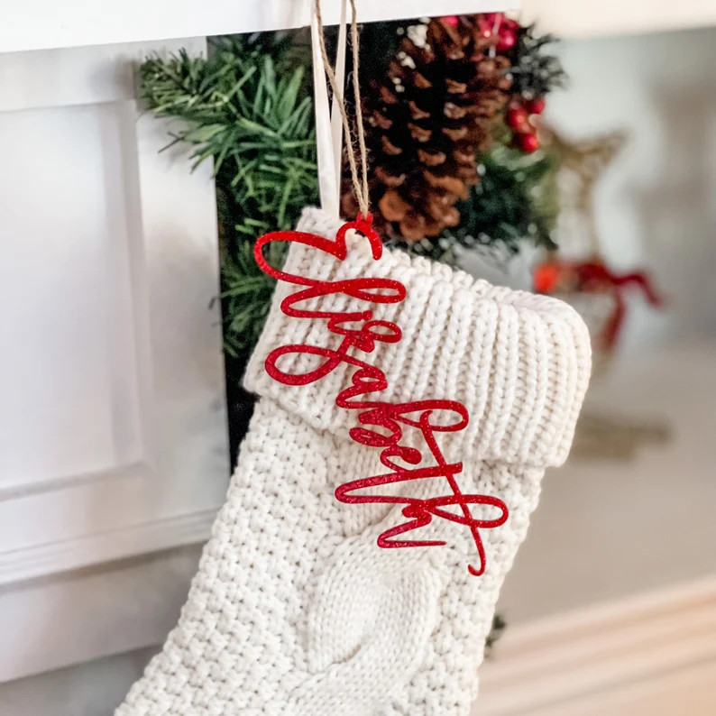 Stocking Name Tags | Names for Stocking | Acrylic Names | Personalized Stocking | Name Ornament |... | Etsy (US)