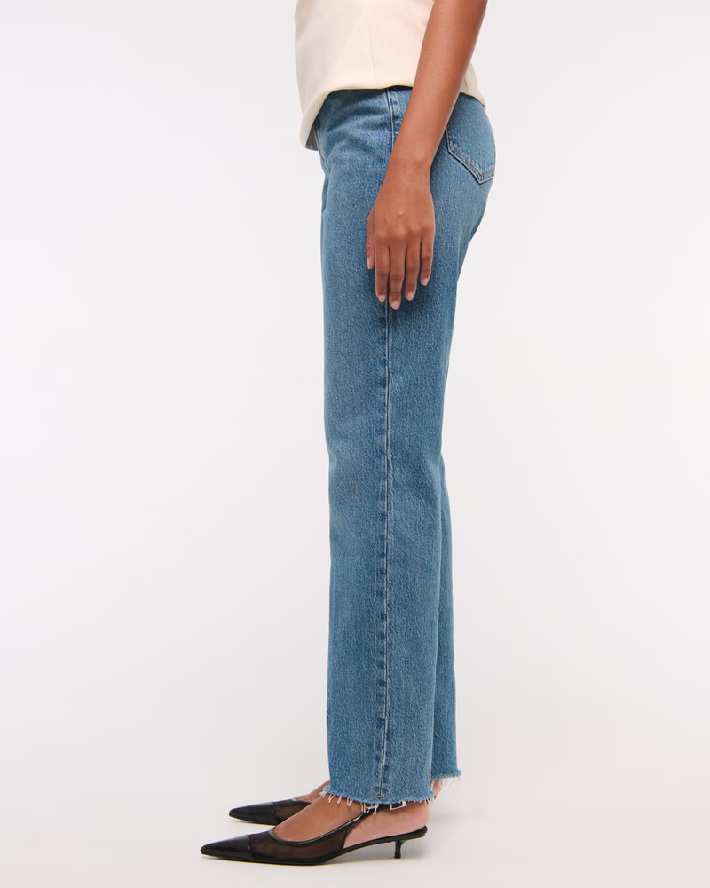 Curve Love High Rise Vintage Straight Jean | Abercrombie & Fitch (US)