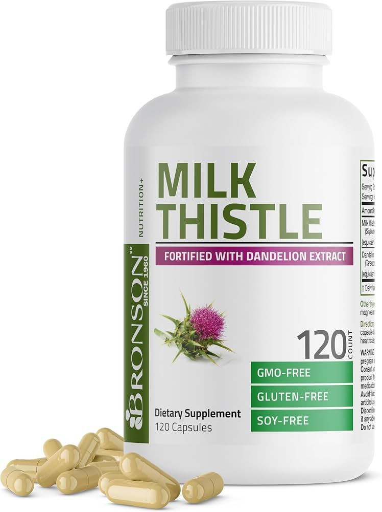 Bronson Milk Thistle Silymarin Marianum & Dandelion Extract Liver Health Support, Antioxidant Sup... | Amazon (US)