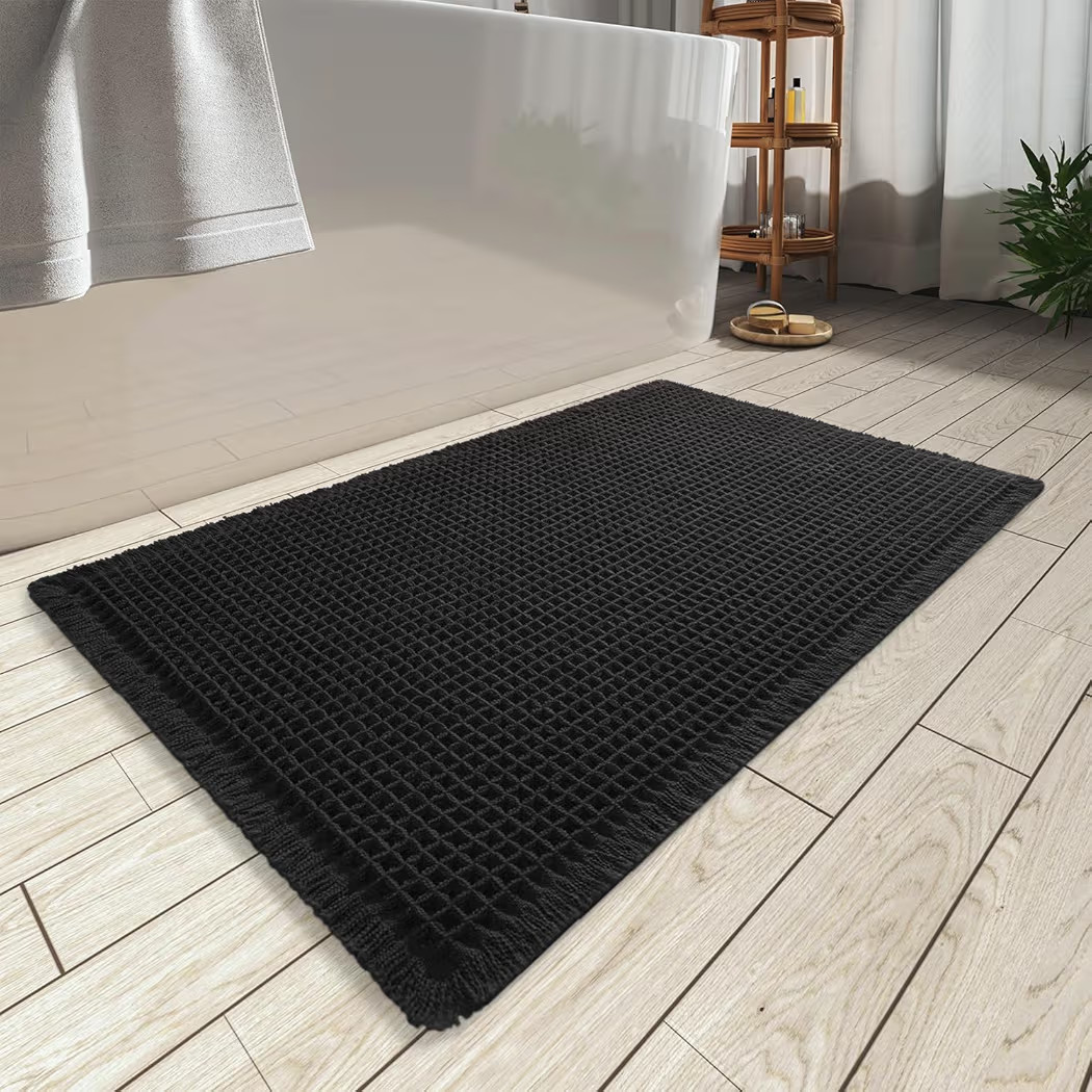 AMOAMI Upgraded Waffle Bath Mat, Super Absorbent Non Slip Bath Mats for Bathroom Floor, Machine W... | Amazon (US)
