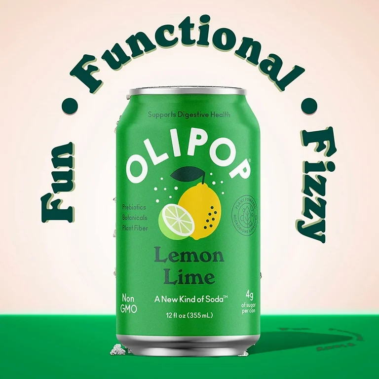 OLIPOP Lemon Lime, A New Kind of Soda, 12 fl oz | Walmart (US)