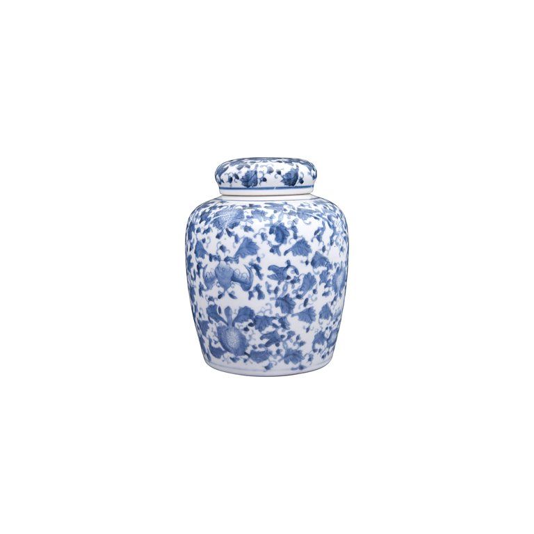 Woven Paths Blue and White Ginger Jar with Lid | Walmart (US)