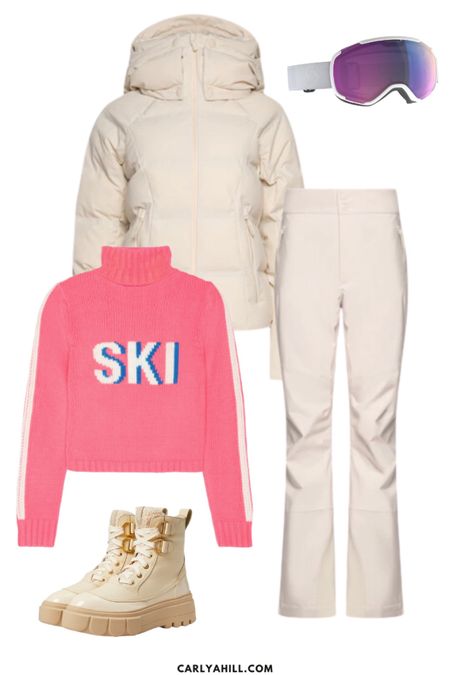 Pink and white ski trip outfit idea 

#LTKtravel #LTKSeasonal