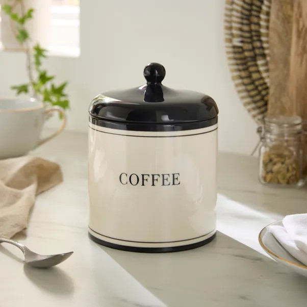 Monochrome Coffee Canister | Dunelm