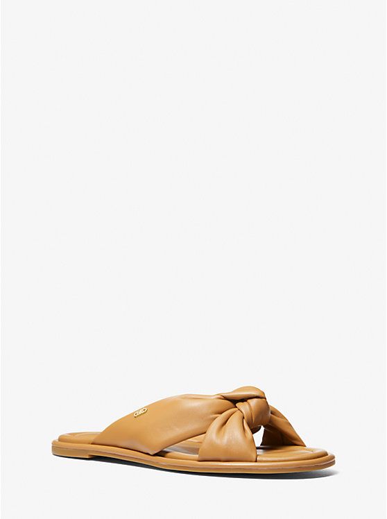 Elena Leather Slide Sandal | Michael Kors CA