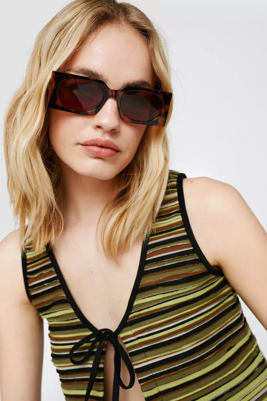 Chunky Rectangle Tort Sunglasses | Nasty Gal (US)