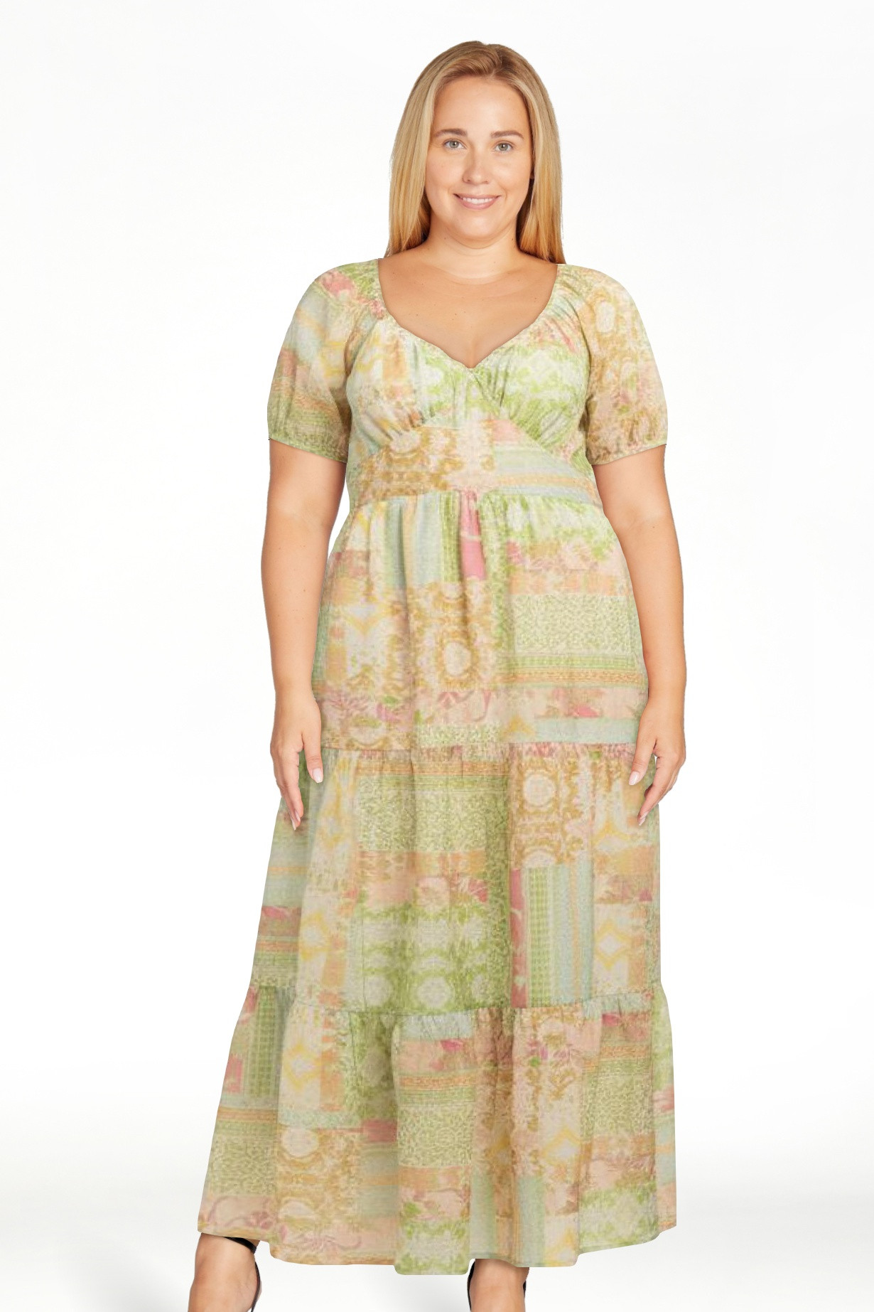 Jessica Simpson Women's Emmory Tiered Maxi Dress, Sizes XS-XL | Walmart (US)