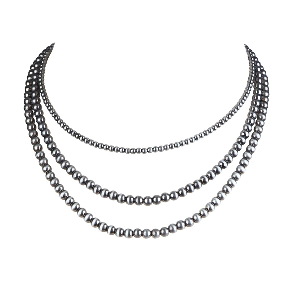 Western Jewelry Navajo Pearl Necklace for Women Handmade Long Boho Turquoise Pearls Layered Neckl... | Amazon (US)