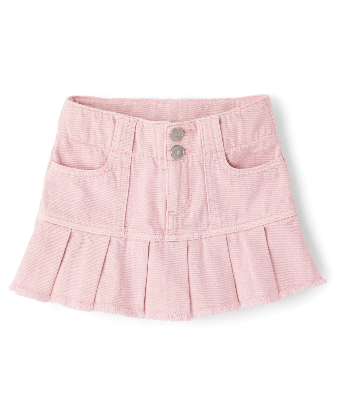 Girls Garment Dyed Denim Pleated Skort - pink | The Children's Place