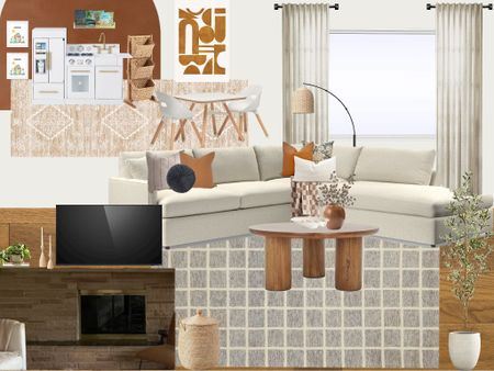 Mid century modern living room with burnt orange accents! 

#LTKhome