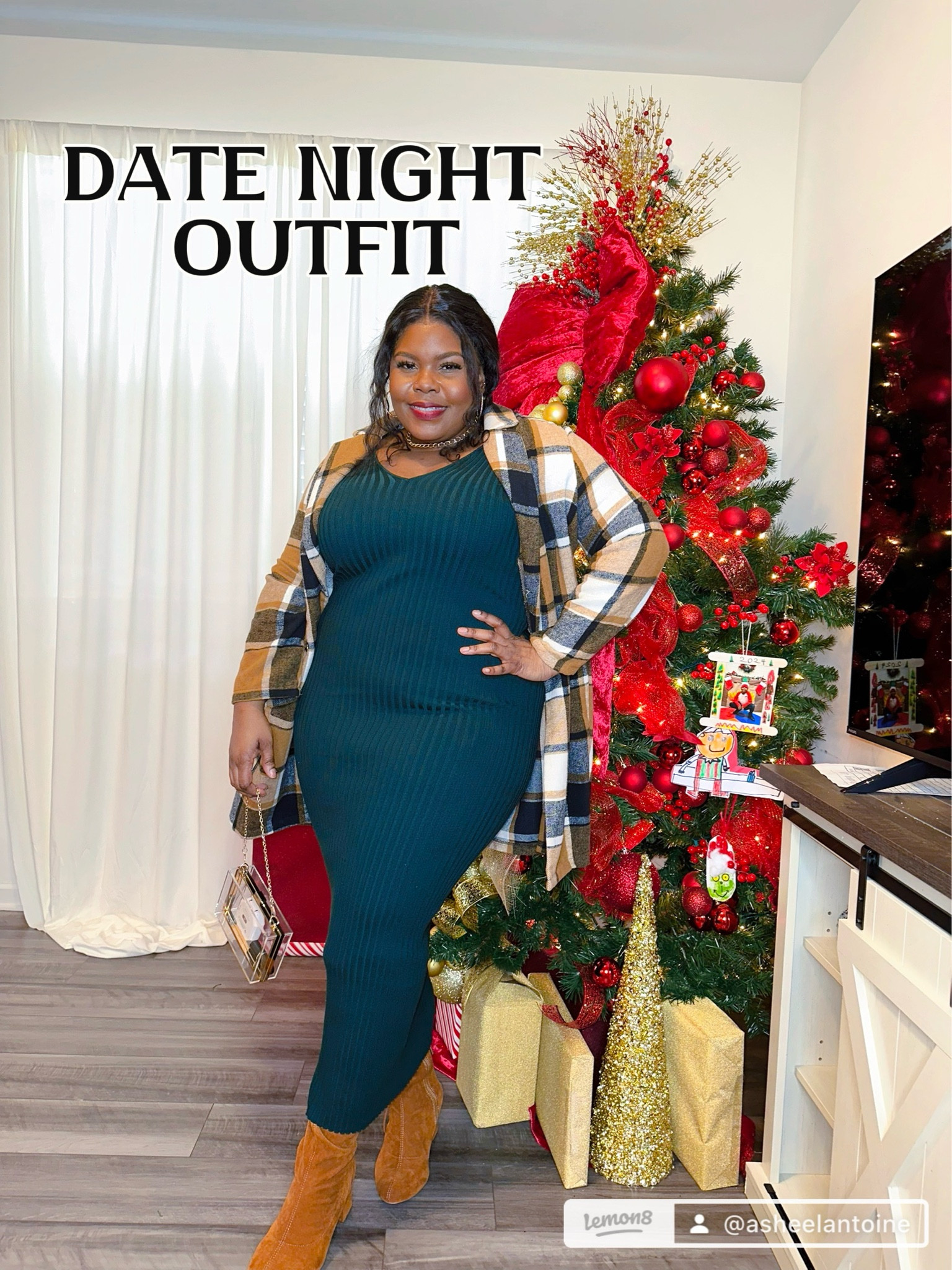 Sometimes less is more! I decided to pair this form flattering dress with some boots, a cute purse and an plaid patterned coat. Comfort for the win!!

#LTKMidsize #LTKPlusSize #LTKStyleTip